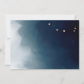 Funeral Navy Blue Elegant Floral Hartelijk dank Bedankkaart (Achterkant)