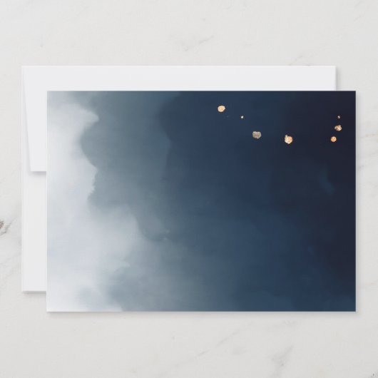 Funeral Navy Blue Elegant Floral Hartelijk dank Bedankkaart (Achterkant)