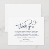 Funeral Note Thank you Bereavement blue Bedankkaart (Voorkant / Achterkant)