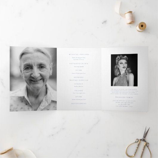 Funeral Obituary Order of Service hummingbird Drieluik Programma (Binnen)