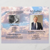 Funeral Order of Service Celebrating Life Clouds Flyer (Voorkant)