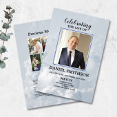 Funeral Order of Service Celebrating Life Clouds Flyer