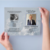 Funeral Order of Service Celebrating Life Clouds Flyer (Hand)