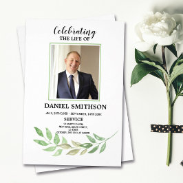 Funeral Order of Service Celebrating Life Leaf Flyer
