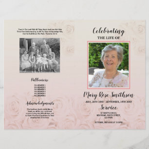 Funeral Order of Service Celebration of Life Flyer