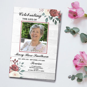 Funeral Order of Service Celebration of Life Rozen Flyer
