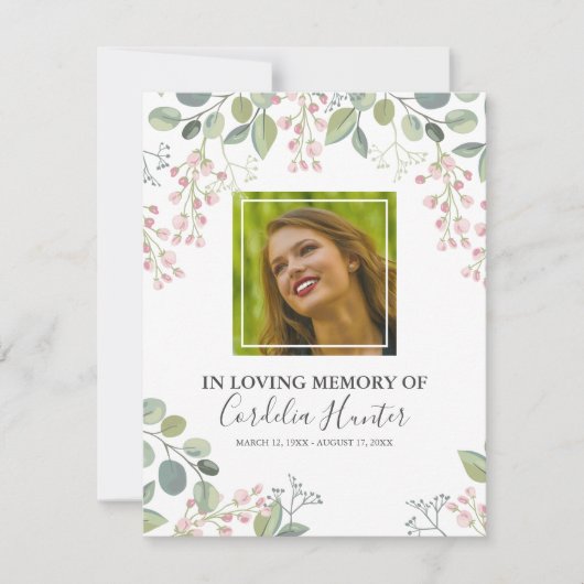 Funeral Order of Service | Elegant roze bloesem (Voorkant)