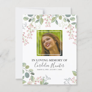 Funeral Order of Service Elegant roze bloesem