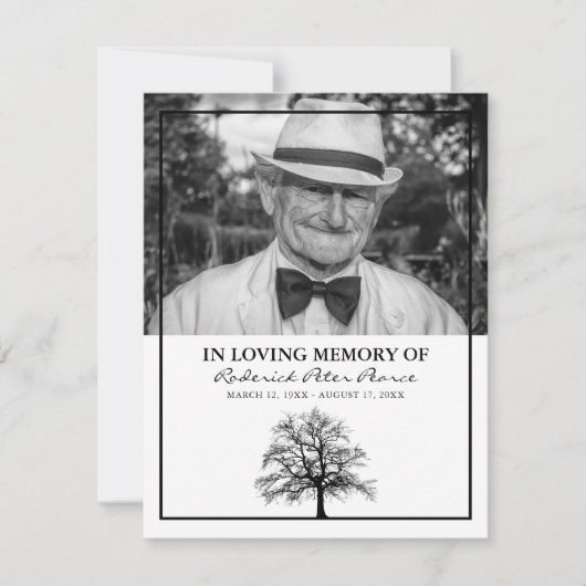 Funeral Order of Service | Elegant Tree Hartelijk (Voorkant)