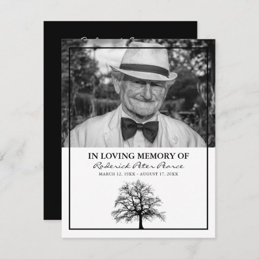 Funeral Order of Service | Elegant Tree Hartelijk  (Voorkant / Achterkant)