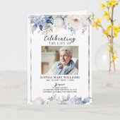 Funeral Order of Service | Floral Memorial Program Kaart (Gele Bloem)