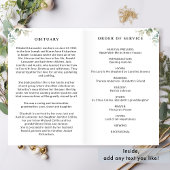 Funeral Order of Service Greenery Memorial Program
