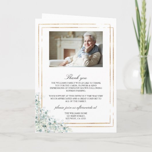 Funeral Order of Service | Greenery Memorial Programma (Achterkant)