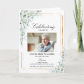 Funeral Order of Service | Greenery Memorial Programma (Voorkant)