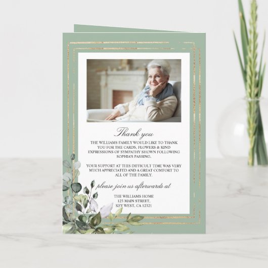 Funeral Order of Service | Groen Memorial-programm Programma (Achterkant)