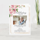 Funeral Order of Service | Herdenking van de roze  Kaart (Voorkant)