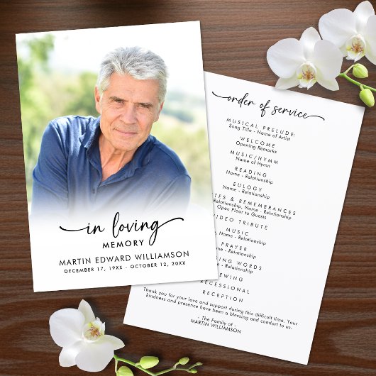 Funeral Order of Service In Loving Memory Programmakaart