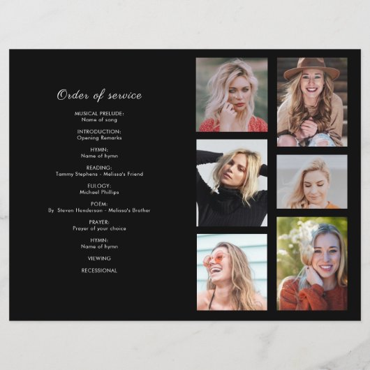 Funeral Order of Service | Memorandum (Achterkant)