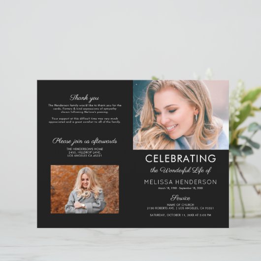 Funeral Order of Service | Memorandum (Staand voorkant)