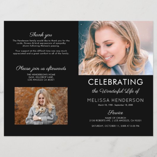 Funeral Order of Service | Memorandum (Voorkant)