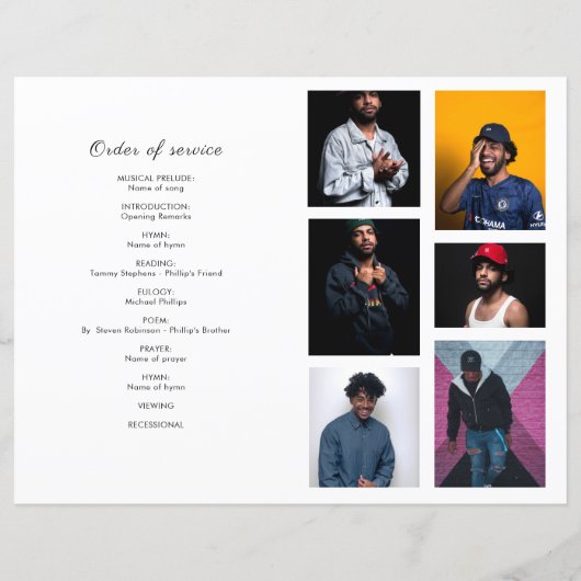 Funeral Order of Service | Memorandum (Achterkant)