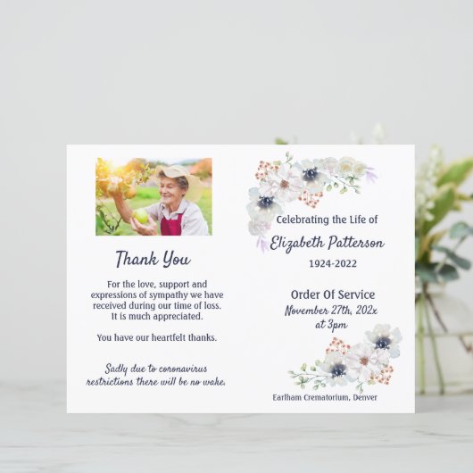 Funeral Order of Service Memorial Programme (Staand voorkant)