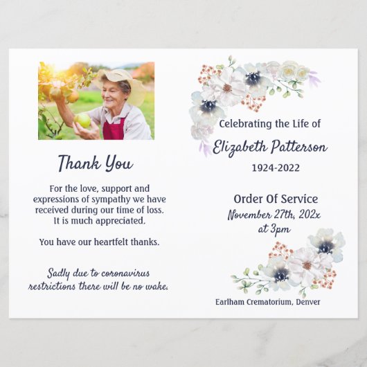 Funeral Order of Service Memorial Programme (Voorkant)