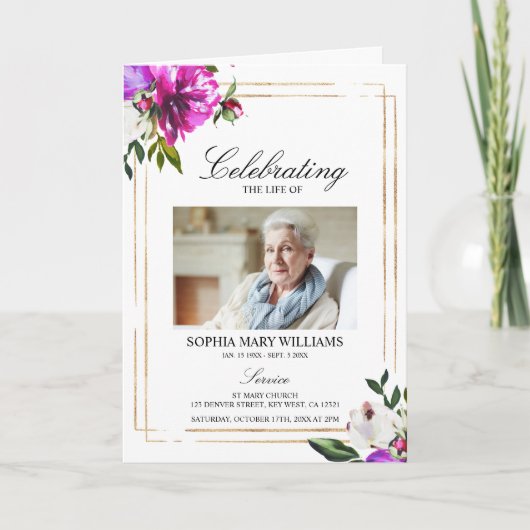 Funeral Order of Service | Paardenbloemen Programma (Voorkant)