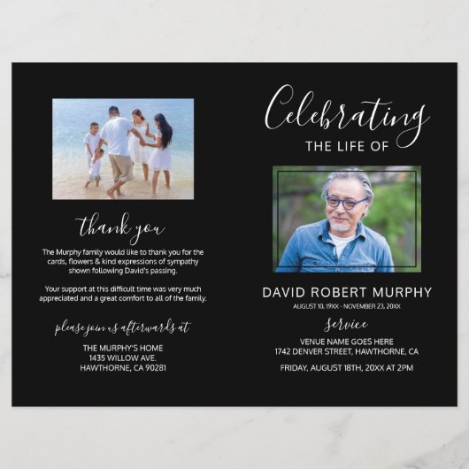 Funeral Order of Service | Photo Memorial Programm (Voorkant)