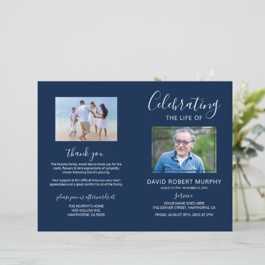 Funeral Order of Service | Photo Memorial Programm (Staand voorkant)