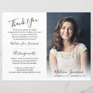 Funeral Order of Service Photo Memorial Programme