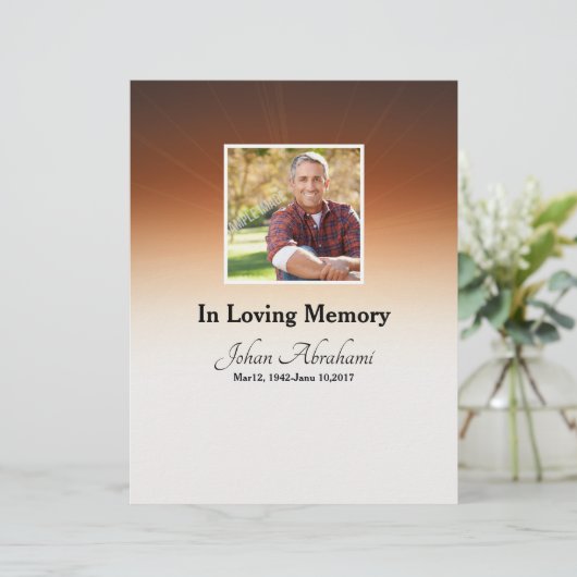 Funeral order of service Program card (Staand voorkant)