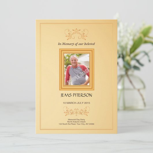 Funeral order of service Program card Aankondiging (Staand voorkant)