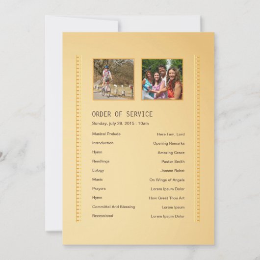 Funeral order of service Program card Aankondiging (Achterkant)