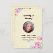 Funeral order of service Program card Kaart (Voorkant / Achterkant)