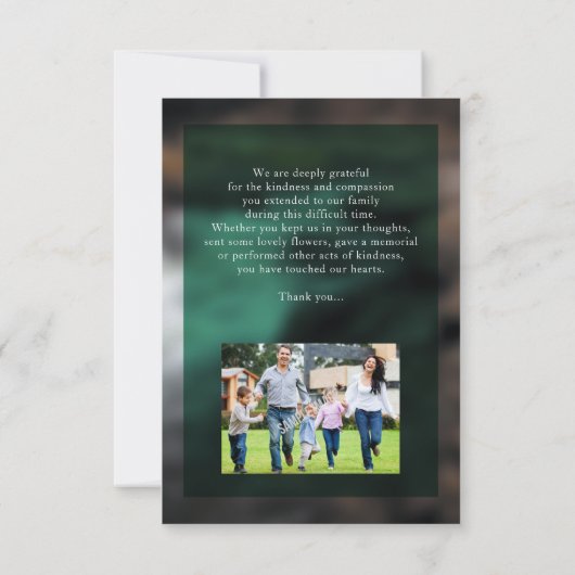 Funeral order of service Program card Kaart (Achterkant)