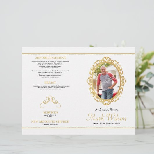 Funeral Order of Service Program Sjabloon Flyer (Staand voorkant)