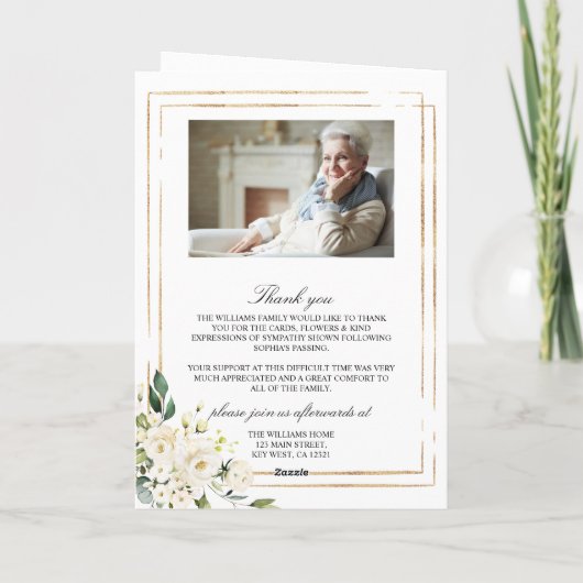 Funeral Order of Service | Programma Floral Memori (Achterkant)