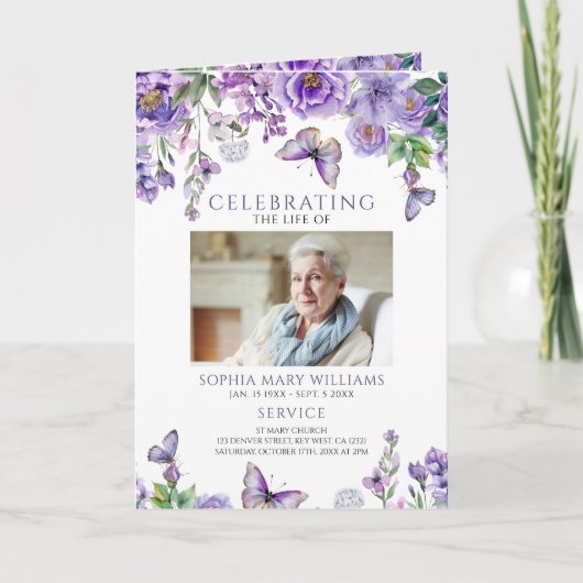 Funeral Order of Service | Programma Floral Memori (Voorkant)