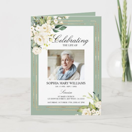 Funeral Order of Service | Programma Floral Memori (Voorkant)