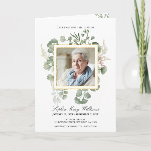 Funeral Order of Service | Programma Floral Memori (Voorkant)