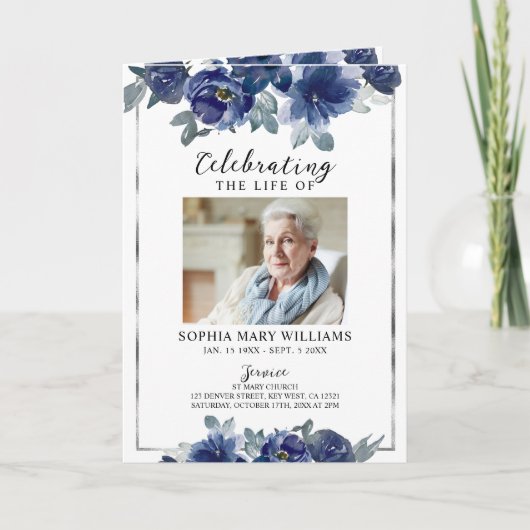 Funeral Order of Service | Programma Floral Memori (Voorkant)