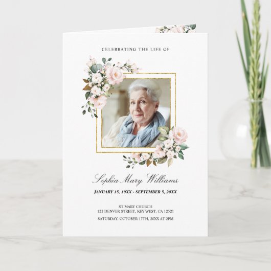 Funeral Order of Service | Programma Floral Memori (Voorkant)