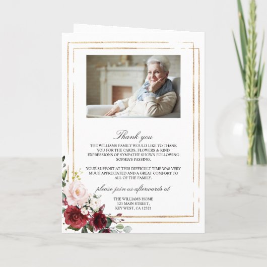 Funeral Order of Service | Programma Floral Memori (Achterkant)