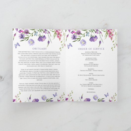 Funeral Order of Service | Programma Floral Memori (Binnen)