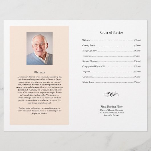 Funeral Order of Service | Programma voor het Suns (Achterkant)