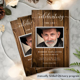 Funeral Order of Service, Rustic Memorial Programm