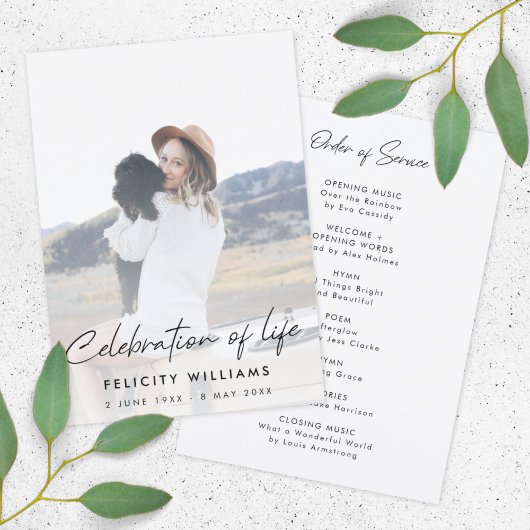 Funeral Order of Service | Viering van het leven Programmakaart