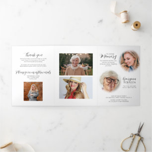 Funeral Order of Service   Vóór en na foto Tr Drieluik Uitnodiging