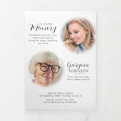 Funeral Order of Service | Vóór en na foto Tr Drieluik Uitnodiging (Cover)